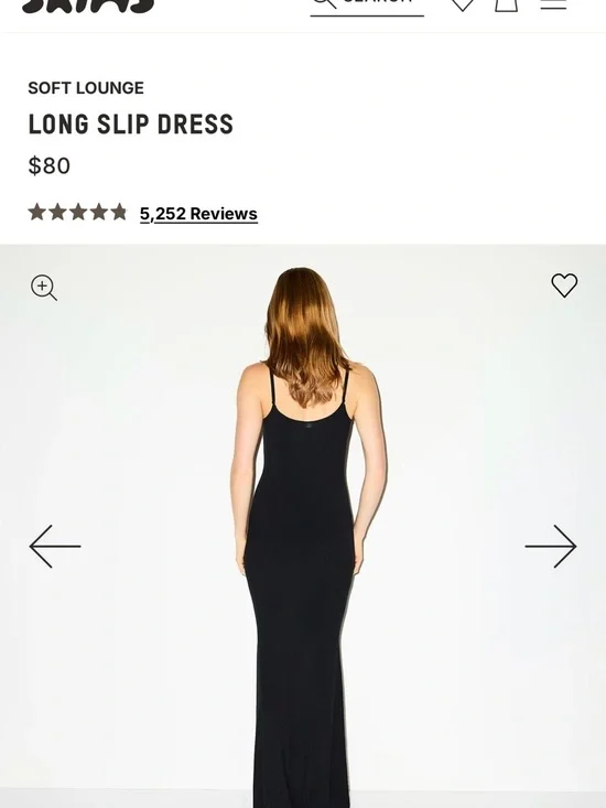 SKIMS Black Long Slip Maxi Dress - Picture 2 of 5